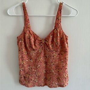 Free People Rust Floral Sequin Camisole